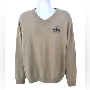 Callaway Golf X-Series Pebble Beach Lined Pullover Mens L Tan Embroidered Logo